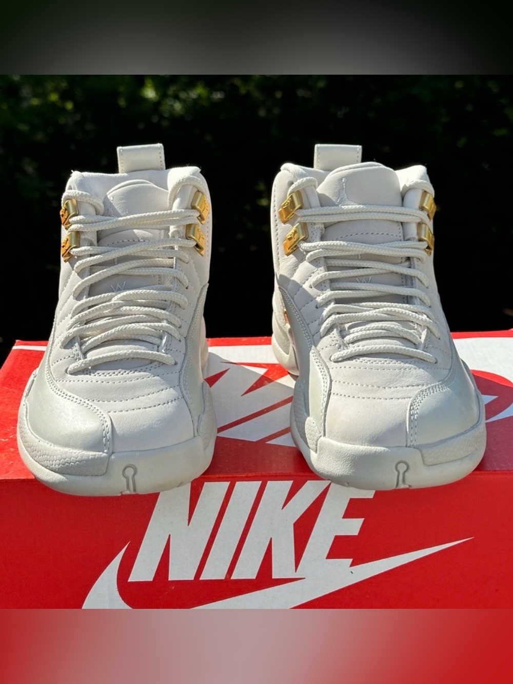 Nike Air Jordan 12 Retro Casual Sneaker (White Gold) - Womens 6 | fits 4.5Y NEW - Picture 3 of 10